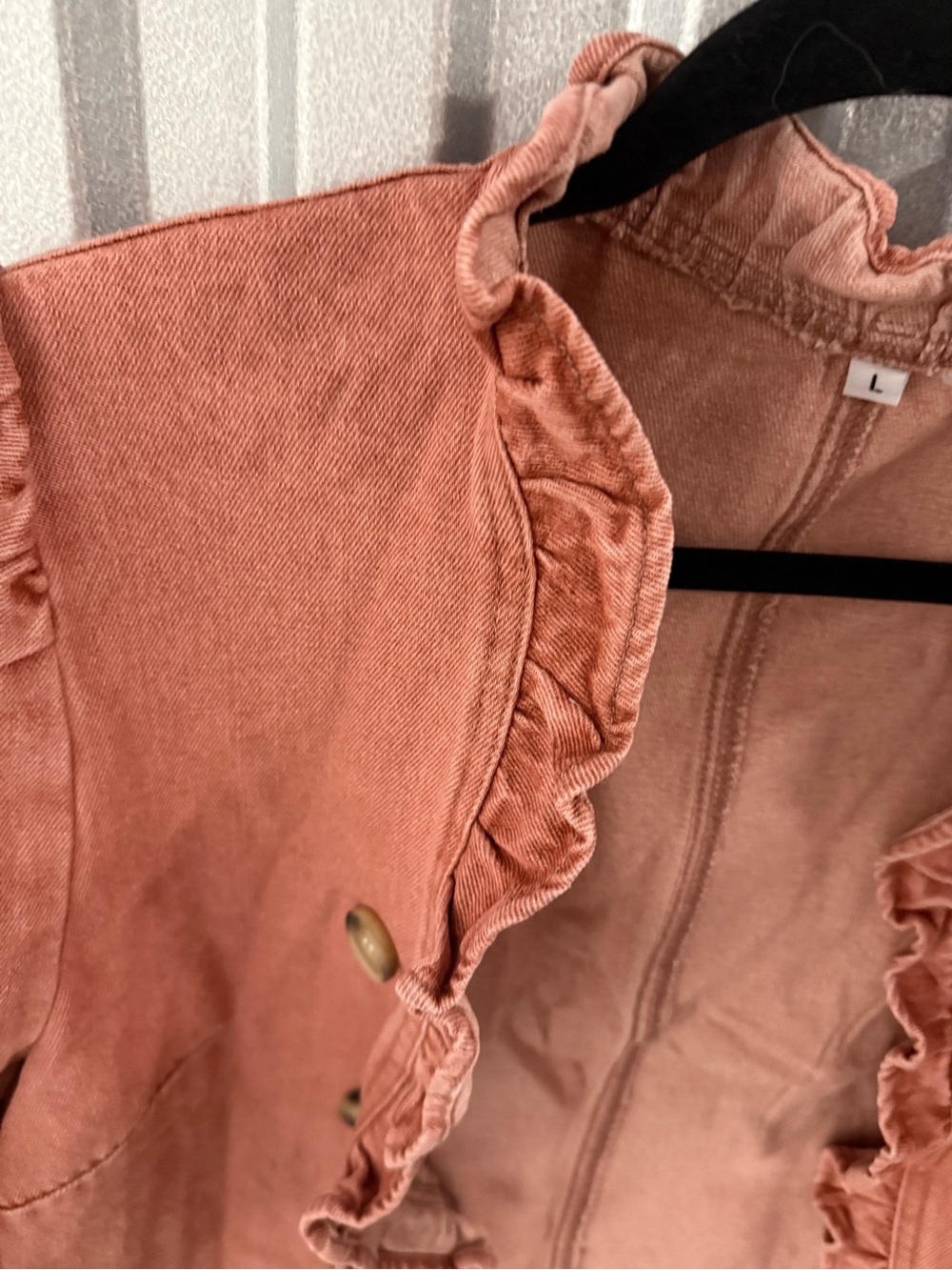 Women's Dusty Rose Ruffle Jacket - Picture 3 of 3